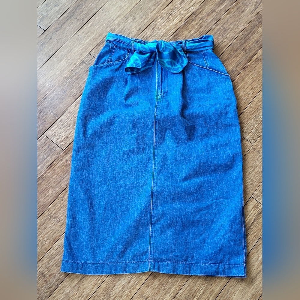 Gotcha Covered Vintage Midi Denim Skirt Large (Vtg Size 14)